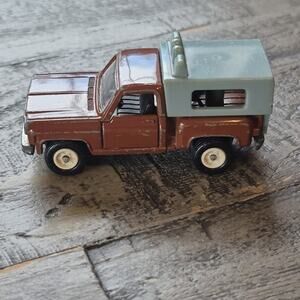 Vintage 1977 Tomy Tomica Diecast Chevrolet Truck Brown Grey F44 Camper Topper